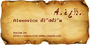 Alexovics Ádám névjegykártya