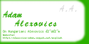 adam alexovics business card